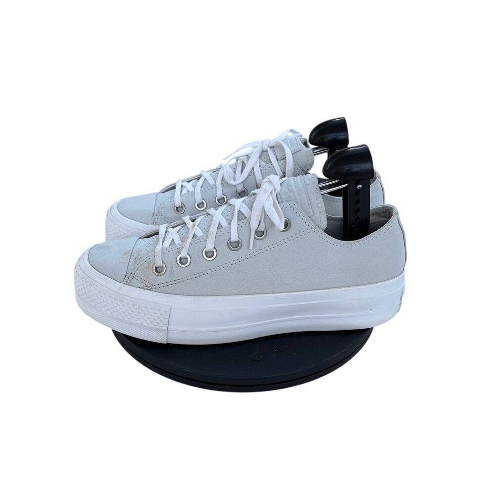 Converse All Star Low Classic CTAS Platform Sneakers Size 8 Gray White